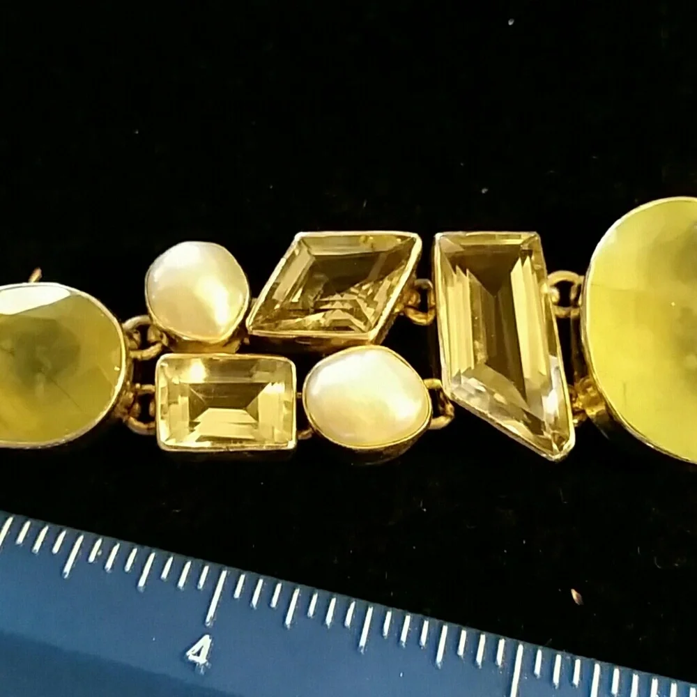 Sterling silver and stone bracelet.
